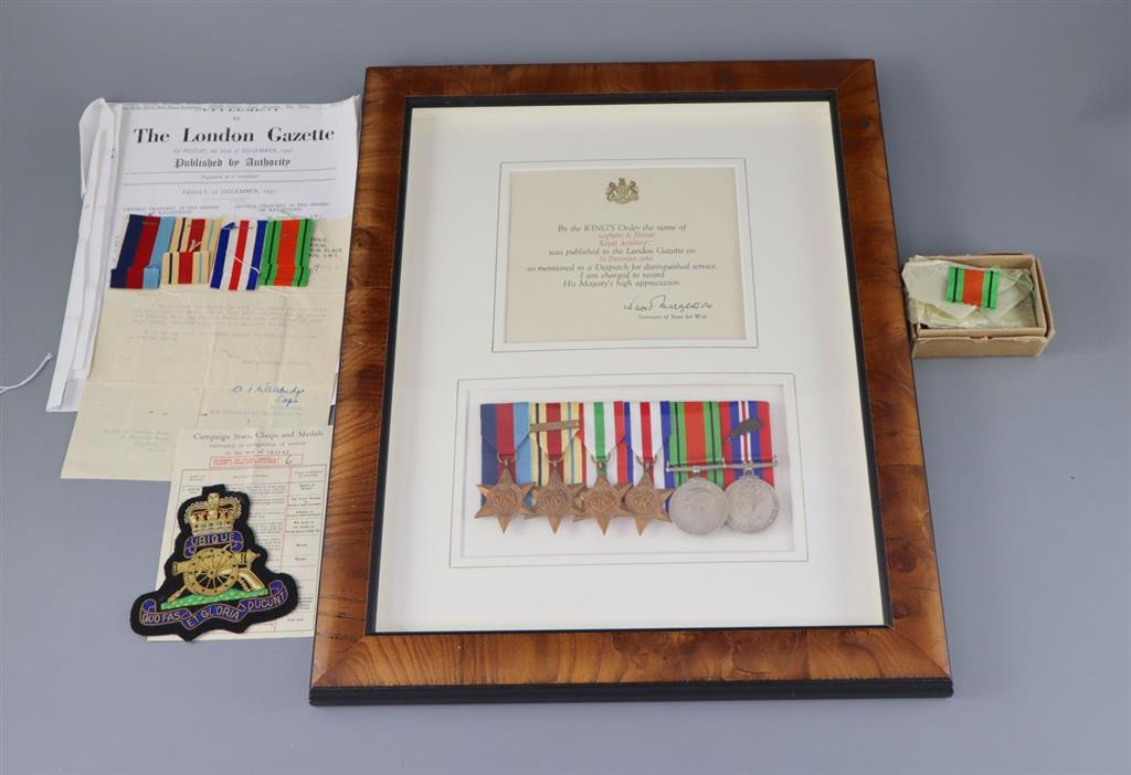 A WWII group of medals to Captain A. Homer, Royal Artillery,